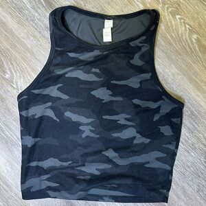 Black Camouflage athletic crop top